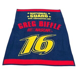 National Guard Greg Biffle Nascar 16 Biederlack Blanket Throw USA 76x59
